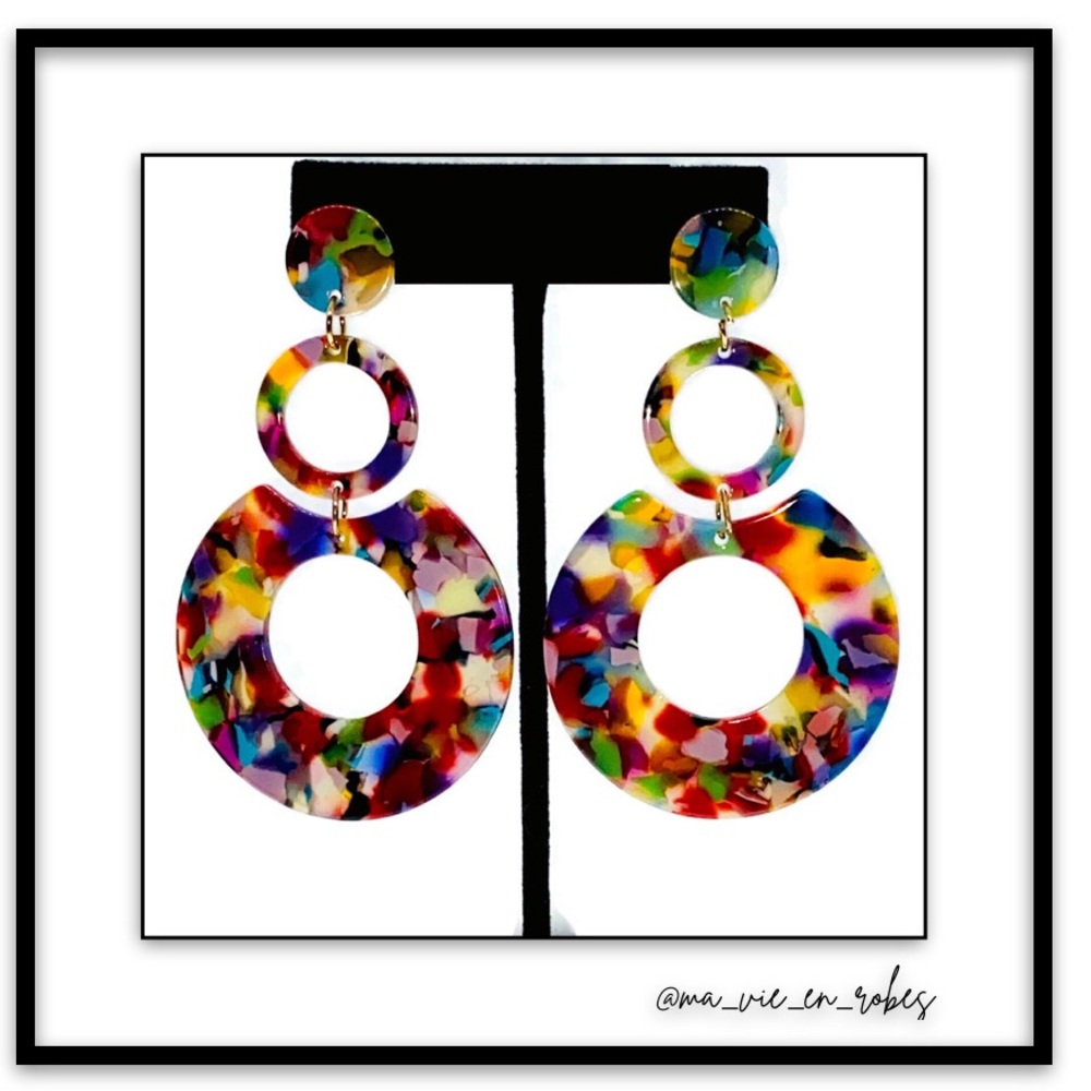 🎊HOST PICK!🎊 Long Colorful Laminate Earrings